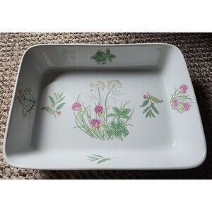 Shafford Herbs and Spices 12.5" x 9.25"Casserole Dish Oven To Table Porcelain